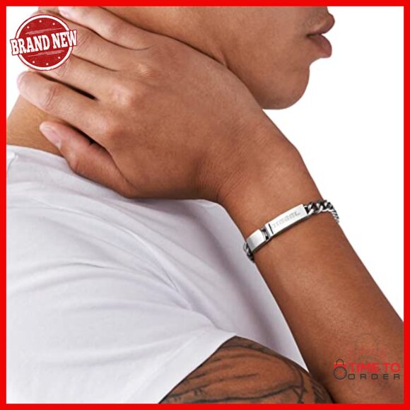 Stainless Steel ID Bracelet with Lobster Clasp, Adjustable Fit - Picture 2 of 3